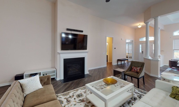 Summerville House | 4,000 sq ft Home with Full-Sized Office (1GB Internet), Billiards, Private Yard