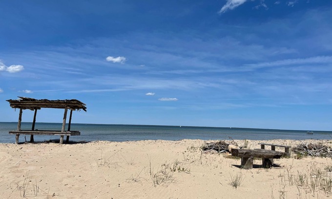 Cheboygan House | 4+ acres with 100 feet of sugar sand beach on Lake Huron