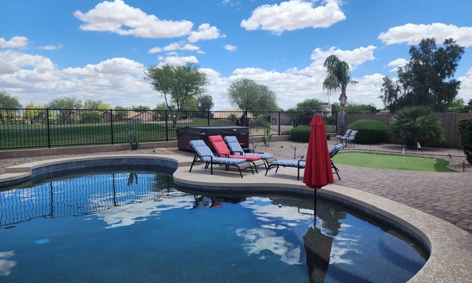 San Tan Valley House | 4 Bdrm 2.5 baths, private pool and spa, Putting Green, on the Golf Course!