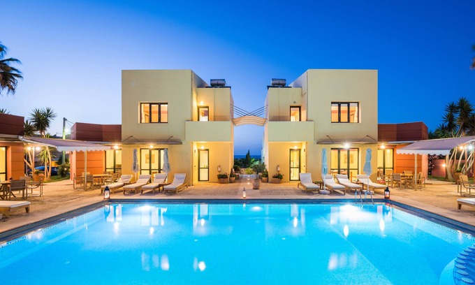 Maleme Villa | 4 Villas Complex ,200m From The Beach, Sleeps 24, Pool,View,Daphnis Villas