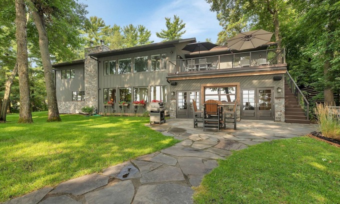 Nisswa House | 5 Bedroom Lake House w/Private Swimming Area on Gull Lake - Deck w/Amazing Views