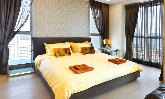 Pattaya Bay Apartment | 5* new lux one-bedroom on the 27 floor panoramic seaviews 20m to sea