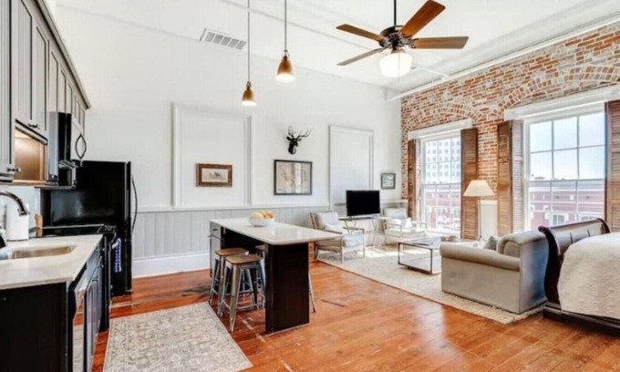 Galveston House | 6 Individual Lofts ~ Shared Common Area · Sleeps 23! Hendley Market Lofts