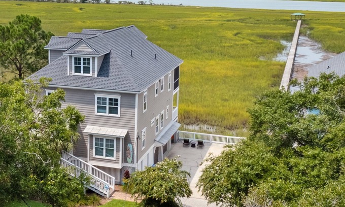 Folly Beach House | 616 E ERIE - DRIFTWOOD - MARSH/RIVER - PRIVATE POOL