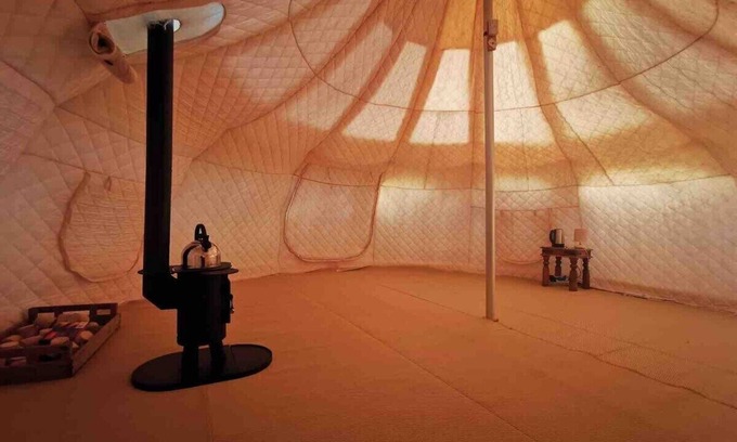 Haveringland RV Rental | 6m Unfurnished tent next to Natural pool