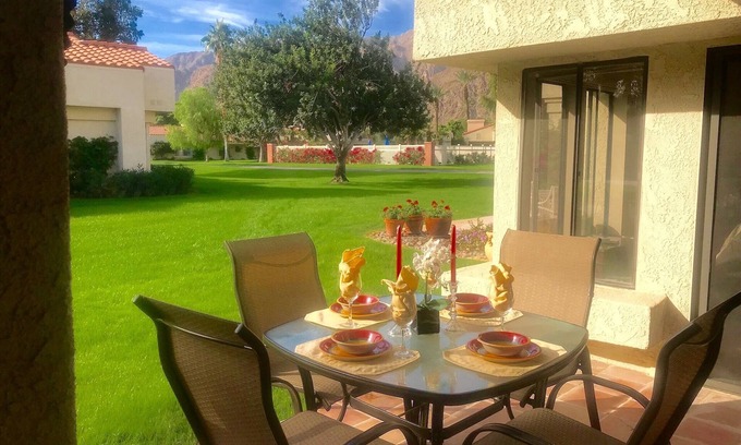 La Quinta Condo | 8 Steps to Resort! 92 All 5* Reviews/Remodel 2 Masters/2 Patios/31 Day Min.