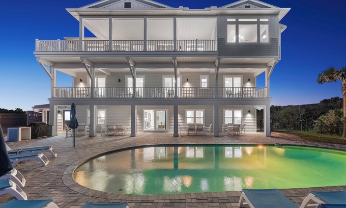 Crescent Beach House | 9BR OCEANFRONT ESTATE! SWEEPING VIEWS, VERY LARGE POOL/YARD, COMPLETE GAME ROOM!