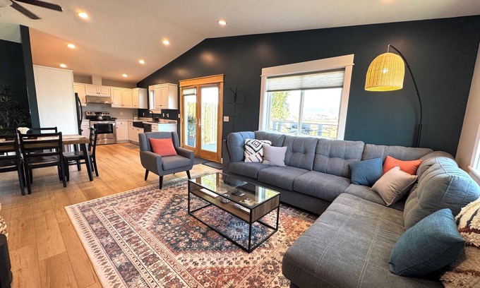 Bozeman Apartment | A large sundeck, 2 bedrooms, 1 sofa bed, a stocked kitchen and a full bathroom.