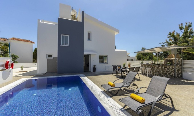 Protaras Villa | A modern 3 bedroom villa is situated in a quiet area in the central of Protaras