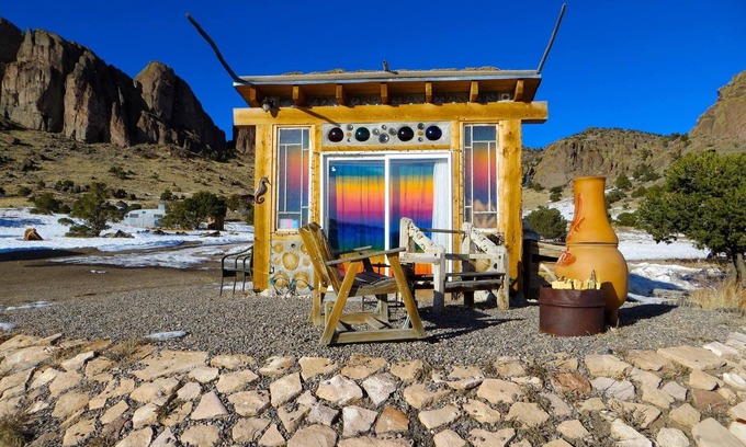 Del Norte Cottage | A Solar, Cordwood/Bottle Hand-Built Charming Cottage, In the La Garita Mountains