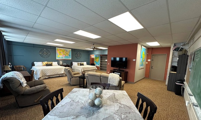 Wabaunsee County House | A+ Stay in Room 103 – Schoolhouse Charm Meets Modern Comfort