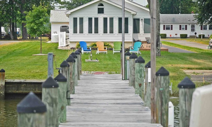 Rock Hall House | A waterfront gem with dock, kayaks great water views. Sleeps up to 12.