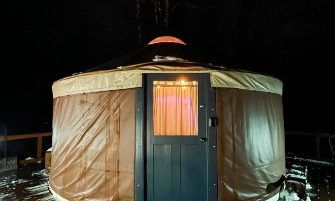 Cumberland Center House | A yurt in the trees. Close to Portland but close to nature. Treeyurt Maine