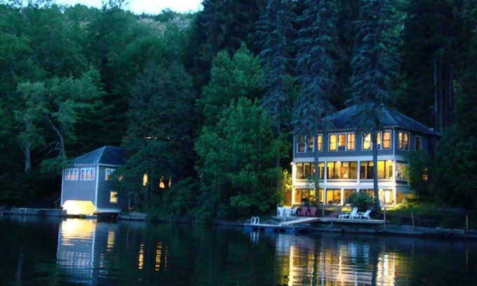 Oneonta House | Adirondack Waterfront Compound, Main Lodge + Boathouse, close to all tournaments
