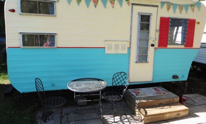 Smyrna House | Adorable vintage flamingo camper