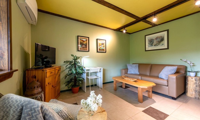 Golden Apartment | Adventure Awaits: Cozy Comfy Suite with AC & Sauna