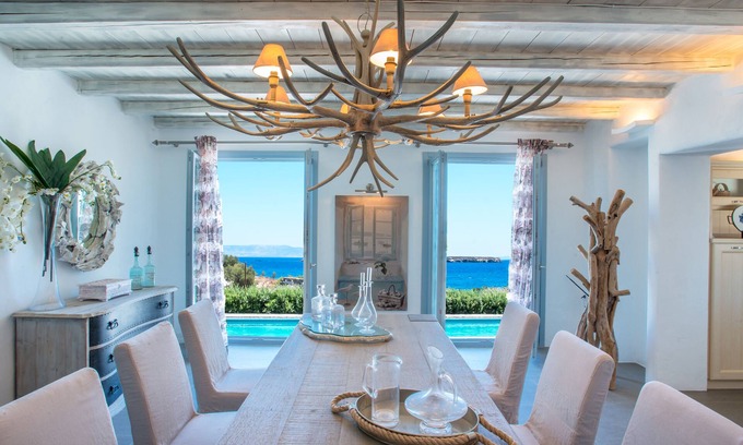 Chrissi Akti Villa | Aelia De Luxe Villa with Sea view and swimming pool