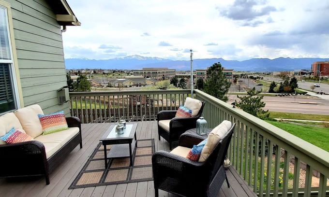 Briargate House | AF Academy Rancher - with walkout and fenced in play area for kids.
