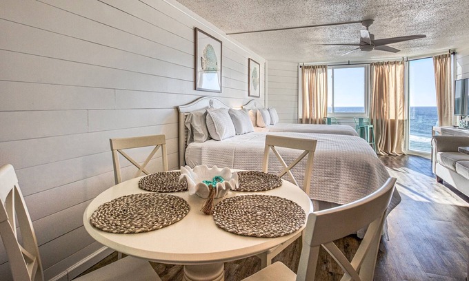 Panama City Beach Condo | Affordable Cozy Beachfront! Newly Remodeled! Free Beach Chair Service!