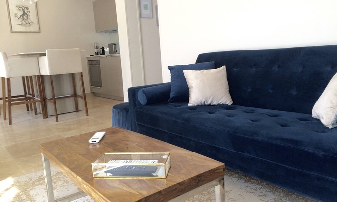Saint-Jean Apartment | Air-conditioned apartment with large terrace on property with swimming pool