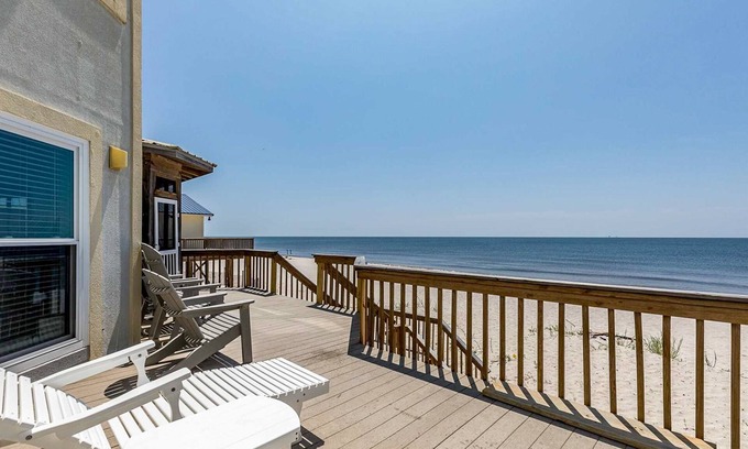 Surf Side Shores House | Amazing beachfront home with private balcony, deck, central A/C, free WiFi