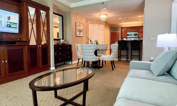 Las Vegas Condo | AMAZING! F1 & STRIP View-MGM Balcony 1 Bedroom 2Bath FREE VALET! NO RESORT FEES