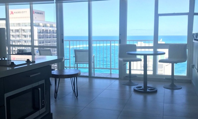 Condado Apartment | Amazing Ocean front View Studio on 23rd floor with Balcony & Free Wi-fi access