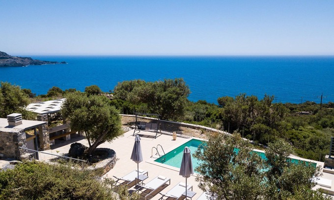 Agios Vasileios Villa | Amazing sea views, heated pool, near the Beach