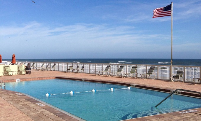 Daytona Beach Shores Condo | Amazing View-Oceanfront-Heated Pool-Car Free Beach-Crib-Extras!