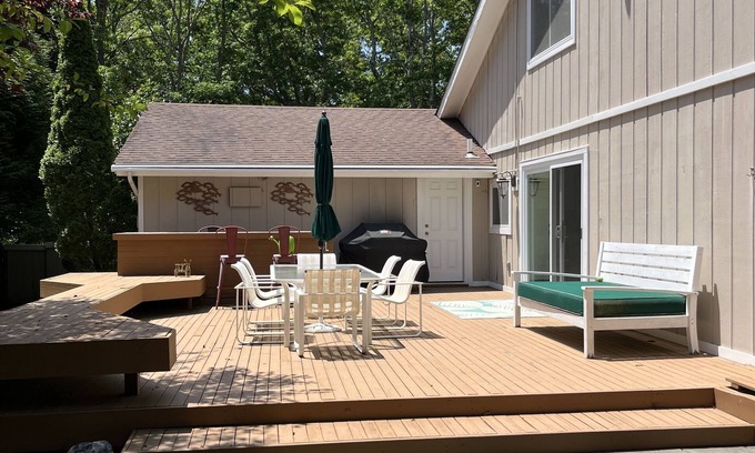 Westhampton House | Amazing Westhampton home with all amenities-pool, hot tub, tennis court, deck.