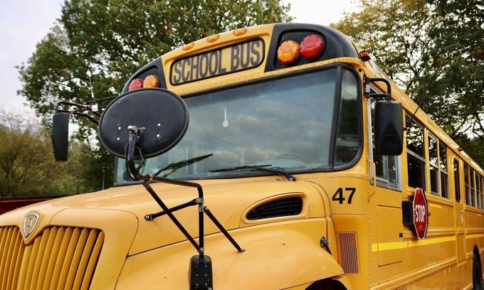 Ramsden Heath House | American School bus unique, quirky tiny home on wheels