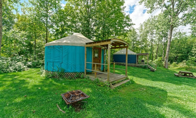 South Hartford RV Rental | Andelyn Farm Butterfly Haven Yurt. A Unique Glamping Experience in Up-State NY