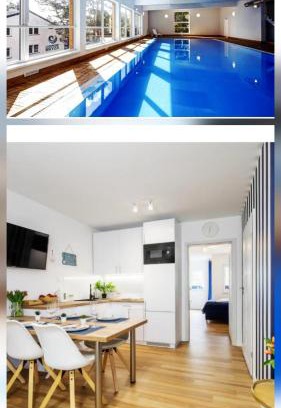 Poddabie Apartment | Apartament 2B Niebieskie Apartamenty Poddąbie dawniej Blue Marine z basenem krytym, odkrytym, salą zabaw, animacjami