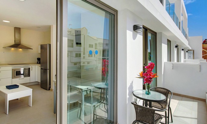 Playa de Mogan Apartment | Apartment Albamar 1C with Mountain View, Wi-Fi, A/C, Balcony & Terrace