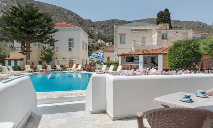 Kalymnos Town Apartment | Apartment 'Double Room No 3' with Mountain View, Wi-Fi and Air Conditioning