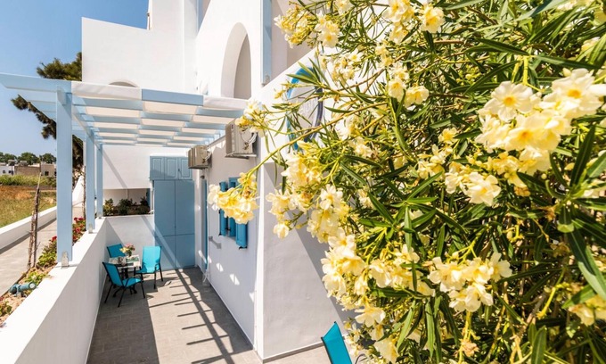 Perissa Apartment | Apartment 'Economy Semi-Basement 2' with Mountain View, Wi-Fi and Air Conditioning