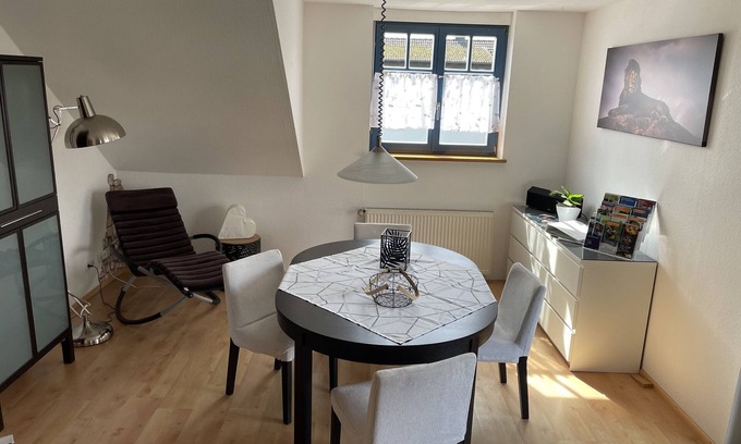 Ebersburg Apartment | Apartment 'Ferienwohnung Pappert' with Mountain View, Balcony and Wi-Fi