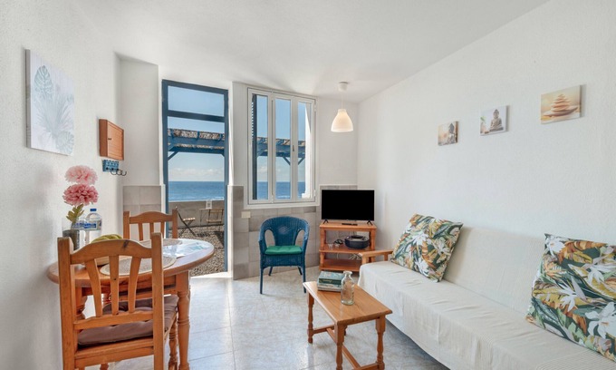 Puerto Naos Apartment | Apartment 'La Bayana - 2' with Sea View, Shared Pool and Wi-Fi