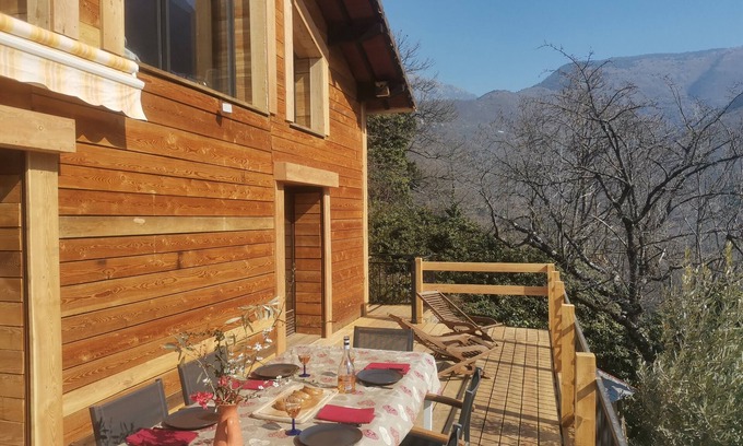 Belvedere Apartment | Apartment 'Les Grillons' with Mountain View, Shared Garden and Wi-Fi