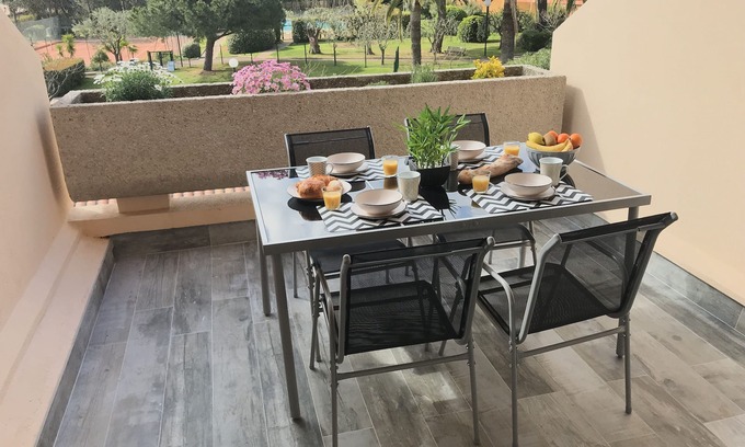 Plaine de la Brague Apartment | Apartment renovated, air conditioning, sea view, swimming pools, tennis