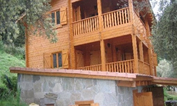 Olmiccia Apartment | Apartment with balcony and pool in a superb stone and wood chalet