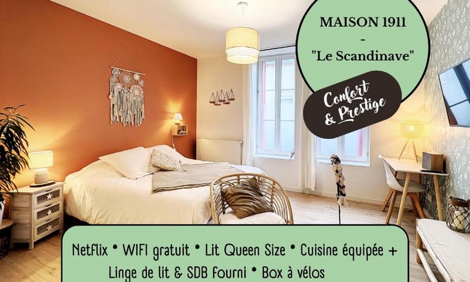 Gien Apartment | Appart LE SCANDINAVE - Maison 1911 - confort & prestige