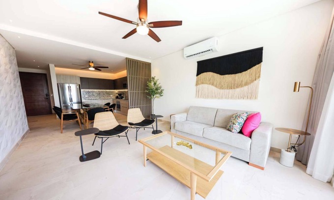 Puerto Morelos Apartment | Apt Huico: Ocean Views, Shared Rooftop & Pool