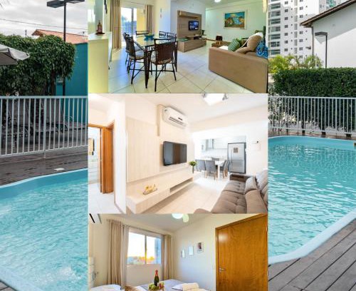 Barra Velha Apartment | Apto em Barra Velha 340m da PRAIA com SACADA com CHURRASQUEIRA, AR CONDICIONADO WI-FI, PISCINA, PORTARIA 24h, ACADEMIA MINI MERCADO e vaga de GARAGEM
