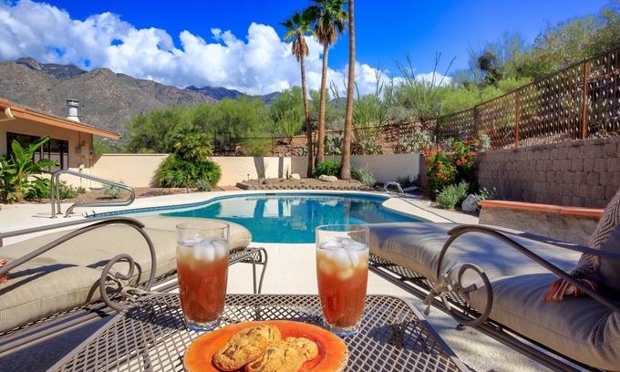 Skyline Bel Air Estates House | Art-Filled Catalina Foothills Retreat: Private Acre, HEATED Pool, Pet-Friendly