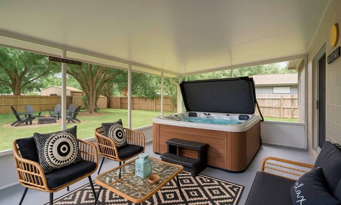 Sanford House | August Escape! Soak in the hot tub & ride bikes to the Sanford Riverwalk!