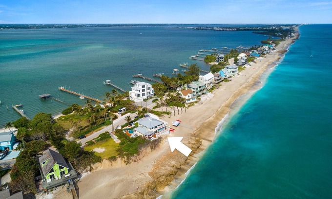 Stuart House | Avalon: 8BR/5BA Ocean-to-River Palace; Heated pool, hot tub, private dock, more!