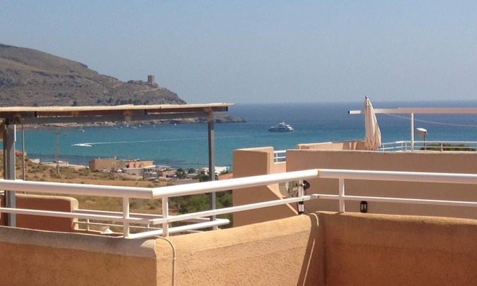 La Azohia Apartment | AZ02 Roof top terrace apartment, 2 bedrooms, 1 bathroom, very close to beach
