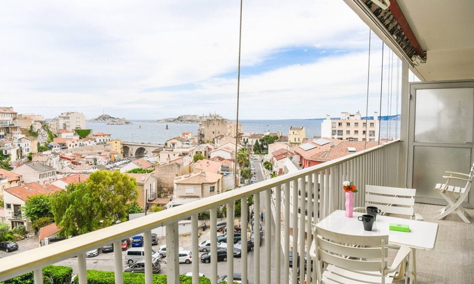 Endoume Apartment | Bail mobilité - Balcon et vue splendide sur la mer