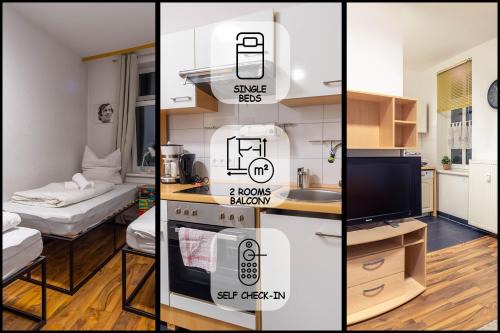 Stotteritz Apartment | Balkon, Waschmaschine, TV, Einzelbetten, nahe Völkerschlachtsdenkmal